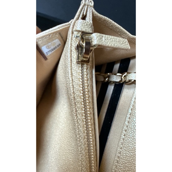 NEW NIB CHANEL Iridescent Beige Caviar Classic WOC Wallet On Chain Gold Hardware - Picture 5 of 12